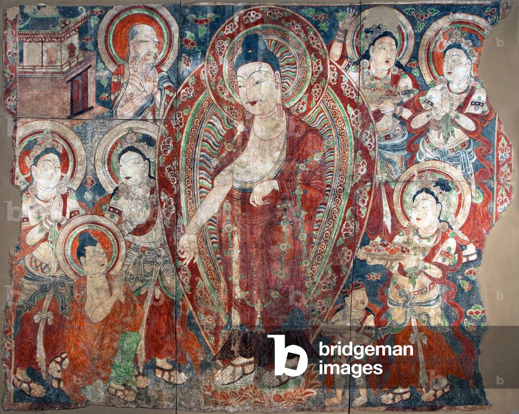 China: Bezeklik Thousand Buddha Caves, Turfan, Xinjiang: Pranidhi scene, 11th century