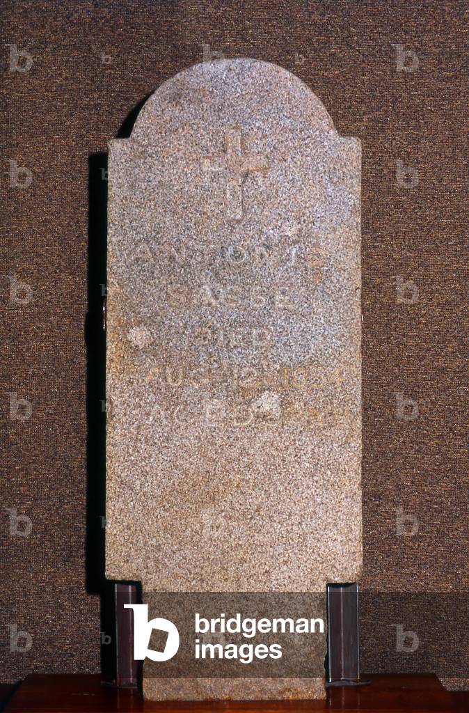 China: Catholic headstone in the Maritime Museum, Quanzhou, Fujian Province