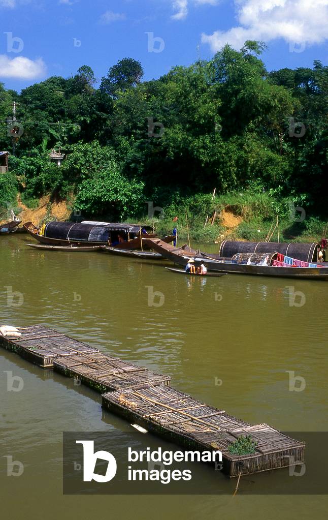 Vietnam: Small river community on a tributary of the Perfume River near Hue