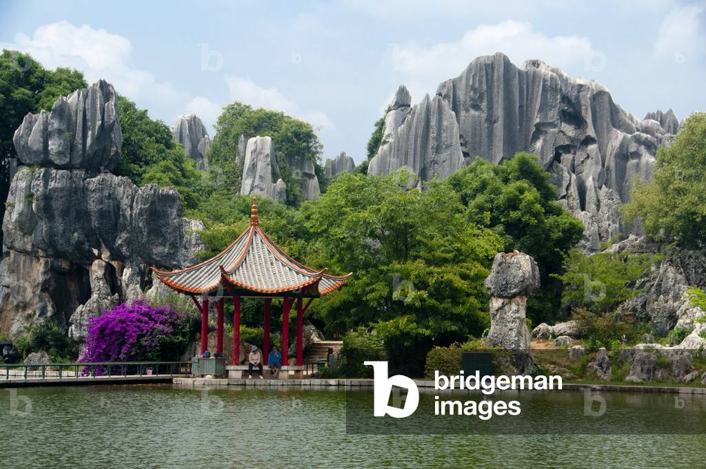 China: Lake at the entrance to the Stone Forest (Shilin), Shilin Yi Autonomous County, Yunnan Province