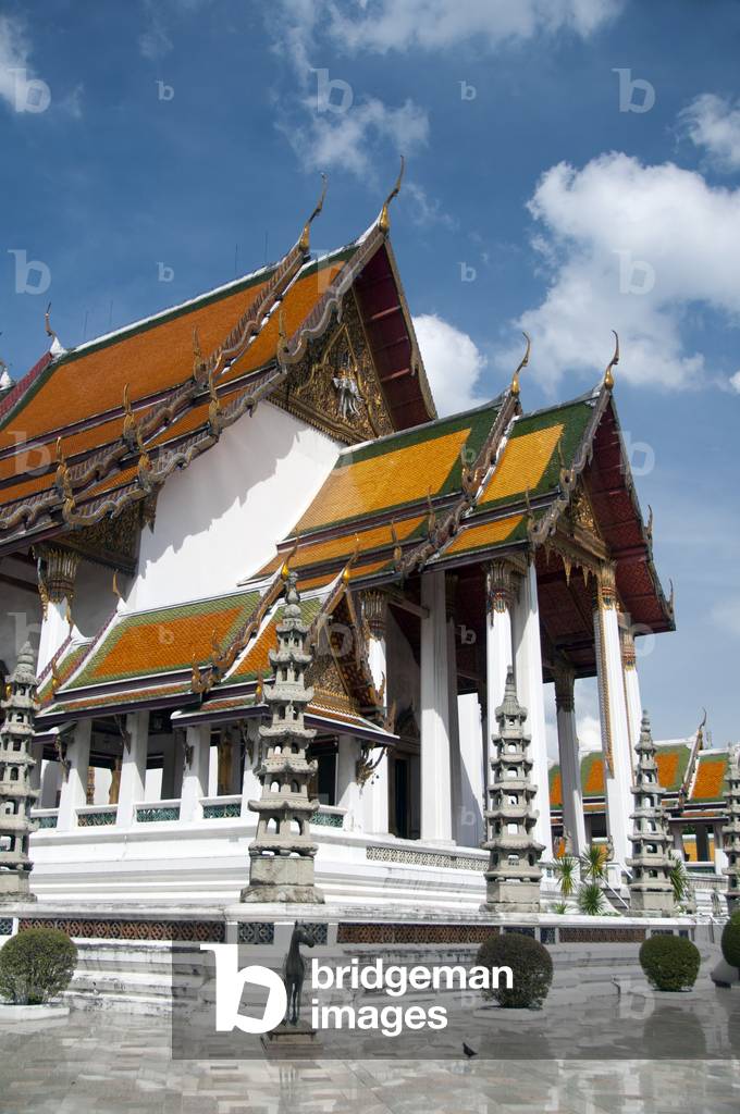 Thailand: The main viharn containing the Phra Sri Sakyamuni Buddha imageWat Suthat, Bangkok