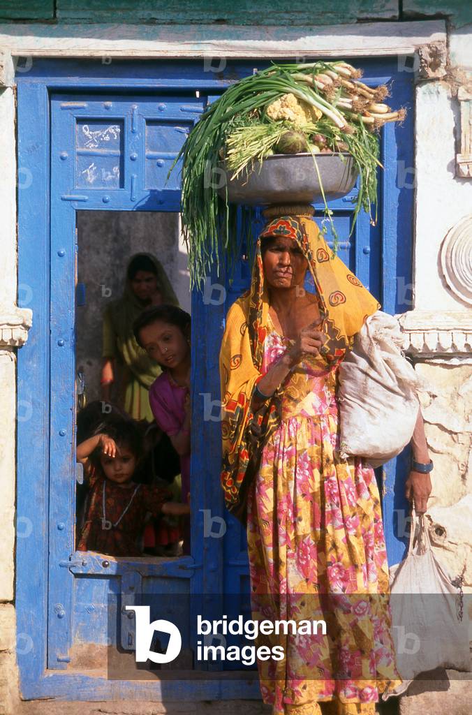 India: A family in a rural village in the Kutch district of Gujarat State