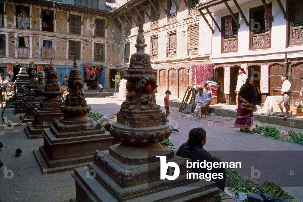 Nepal: Chaityas at the Seto Machindranath Temple, Kathmandu (1996)