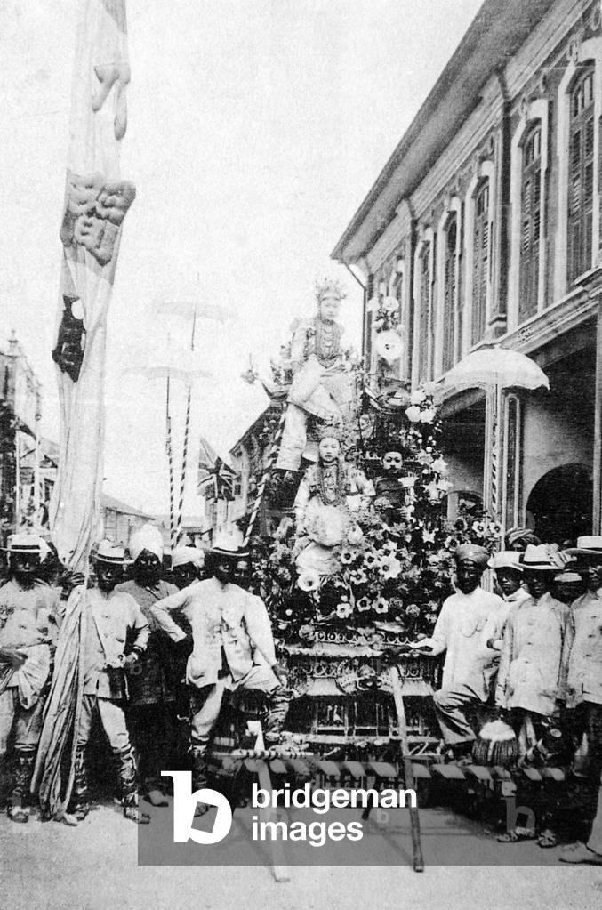 Malaysia / Singapore: Peranakan celebrants at the Penang Chingay procession, 1914