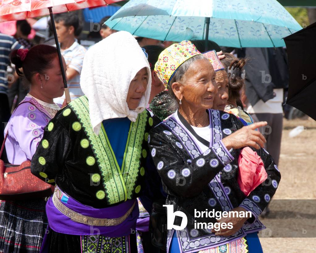 Thailand: Finely dressed women at Hmong New Year celebrations, Chiang Mai, Northern Thailand