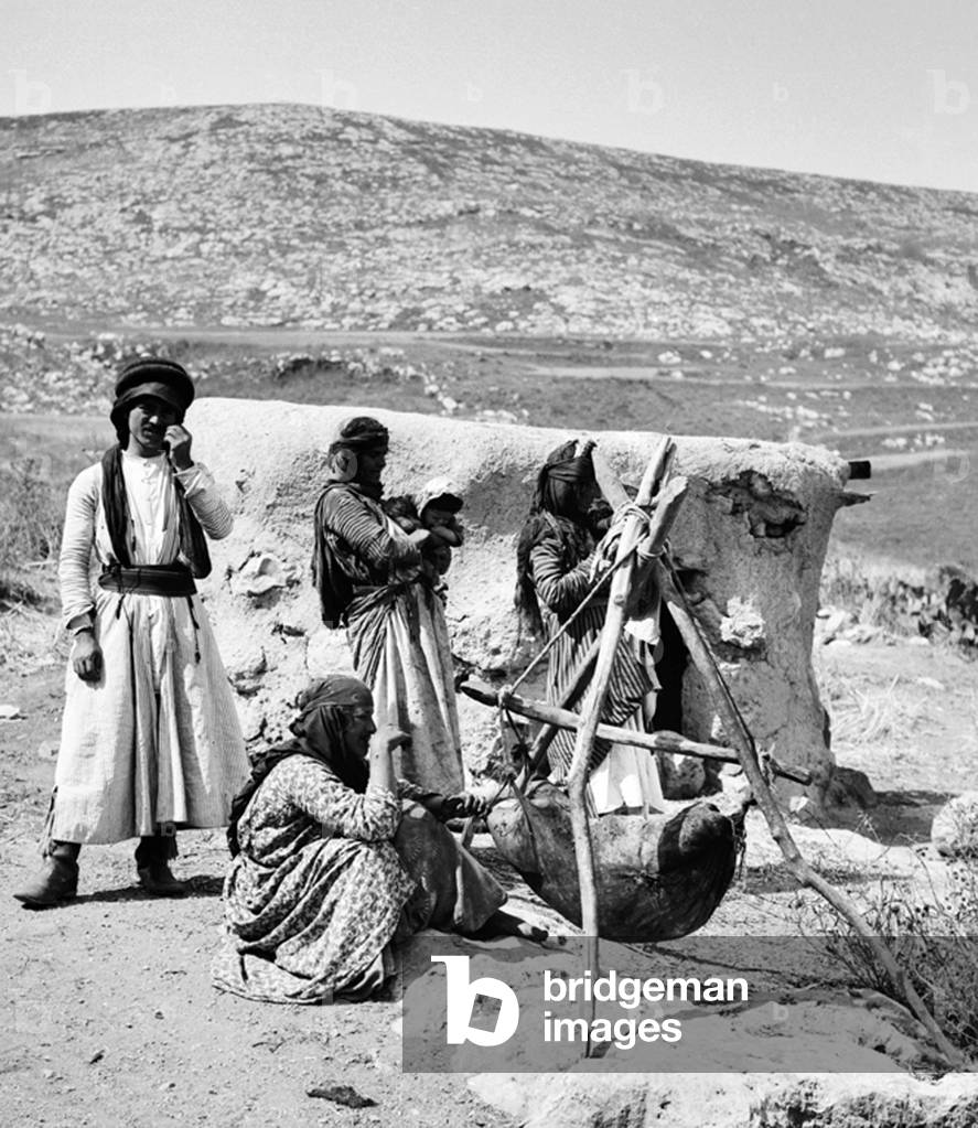 Palestine: Churning butter in Galilee c. 1910