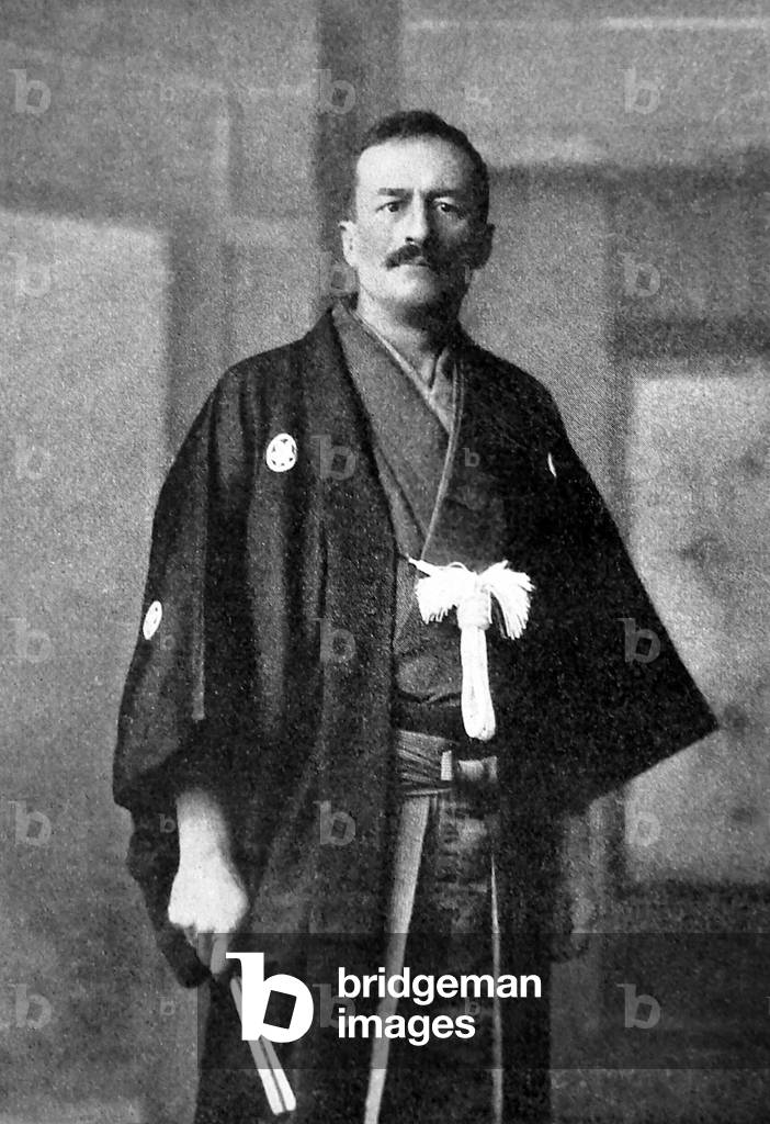 Sweden: The Swedish explorer of Central Asia, Sven Hedin (1865-1952) in Japanese dress, Japan, c. 1908