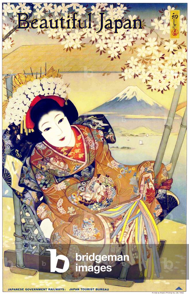Japan: 'Beautiful Japan', advertising poster for Japan Government Railways, Japan Tourist Bureau, c. 1925