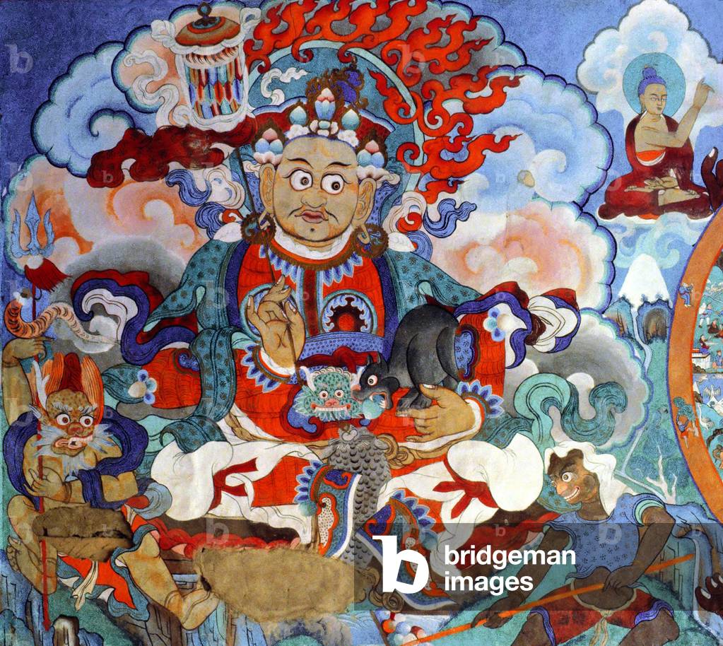 India: A mural painting of Virupaksha from Hemis Monastery, established in 1672, at Hemis, 40km southeast of Leh, Ladakh