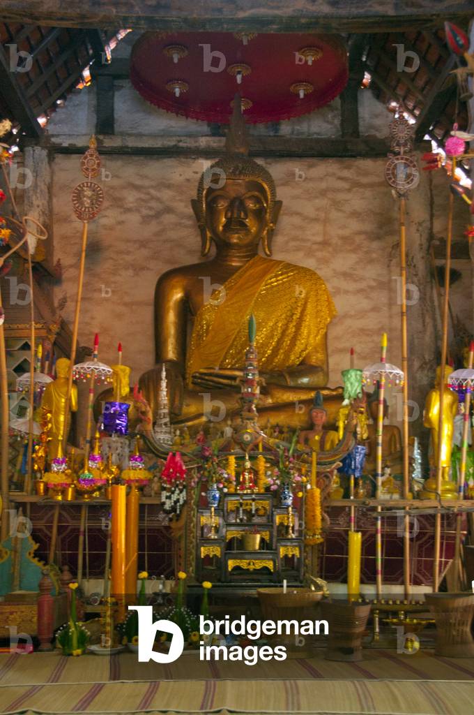 Thailand: Venerable Lao-style seated Buddha image at Wat Si Pho Chai Na Phung, Na Haeo District, Loei Province