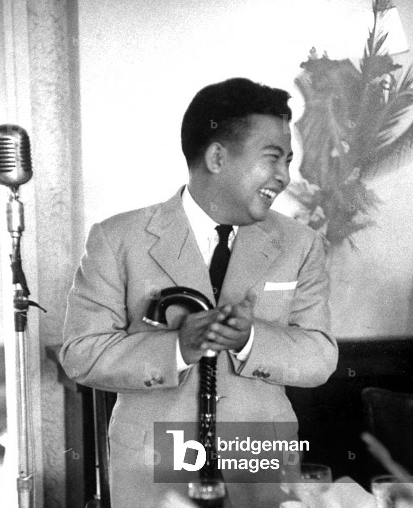 Cambodia: An informal (King) Norodom Sihanouk at a function in Cambodia, 1950s.
