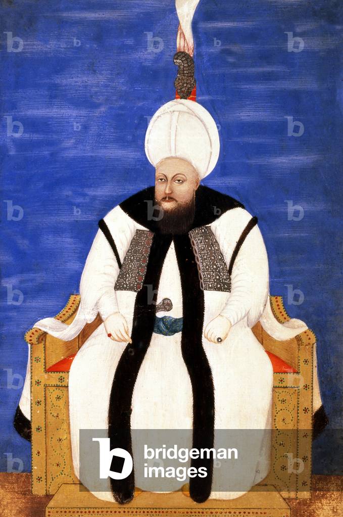 Turkey: Portrait of Sultan Mustafa III (1757-1774), late 18th century miniature.