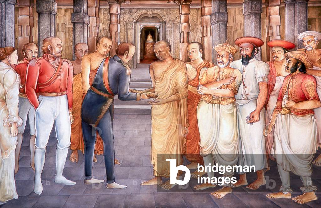 Sri Lanka: Return of the Tooth, depicted in a mural in the Temple of the Tooth, Kandy