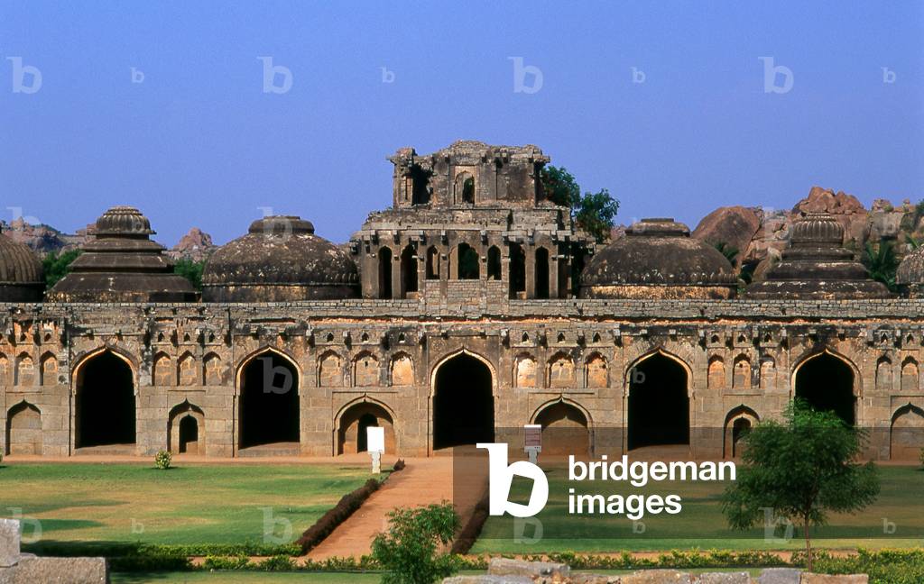 India: Elephant Stables, Hampi, Karnataka State