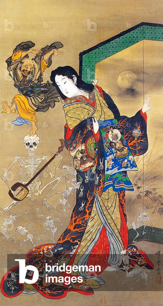 Japan: Jigoku Dayu, the 'Hell Courtesan', painted by Kyosai Kawanabe (1831-1889)