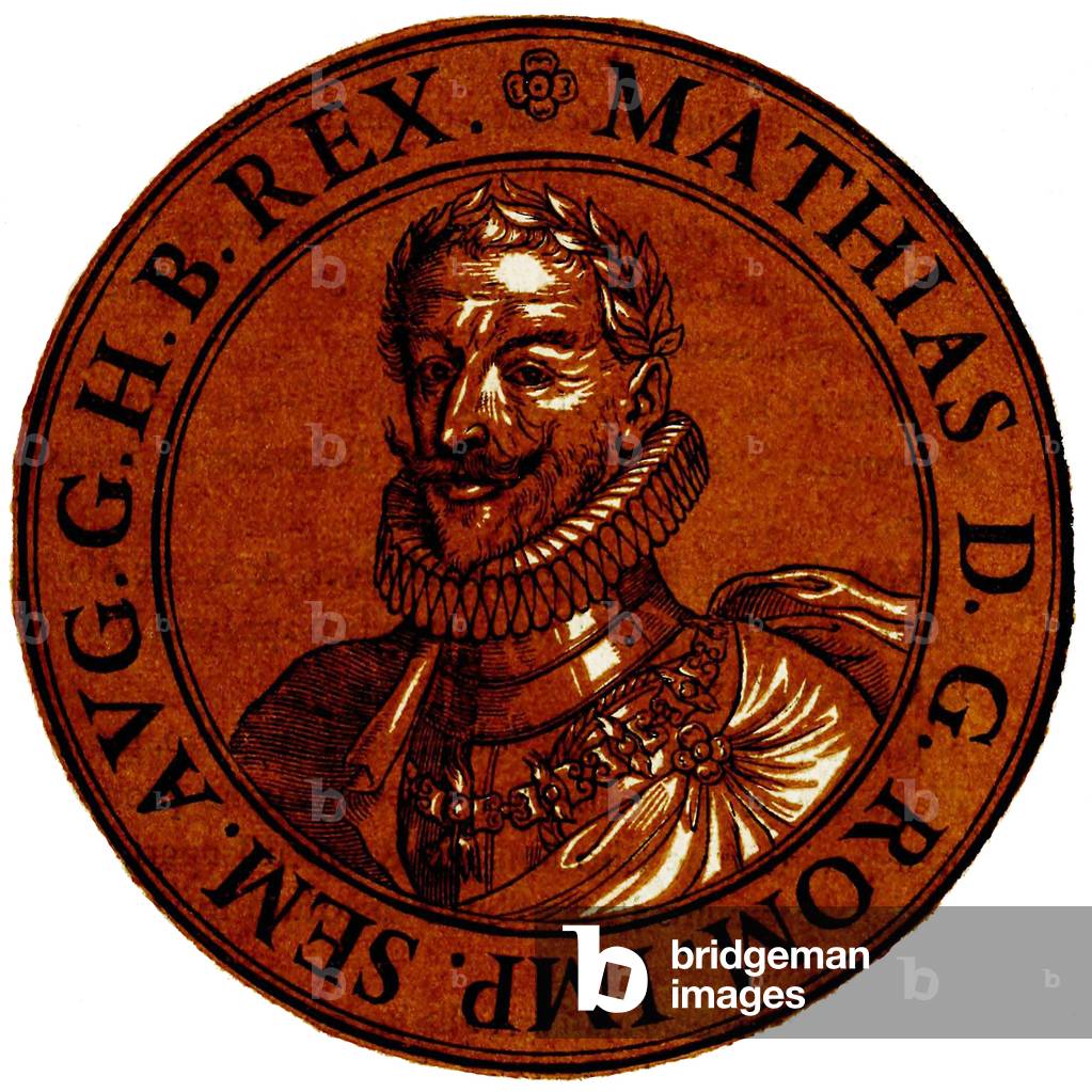 Germany: Icon of Matthias (1557-1619), 34th Holy Roman emperor, from the book 'Icones imperatorvm romanorvm' (Icons of Roman Emperors), Antwerp, c. 1645