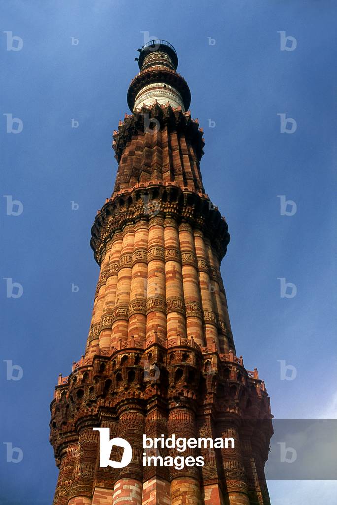 India: The soaring minaret of the Qutb Minar, built in 1193, Delhi