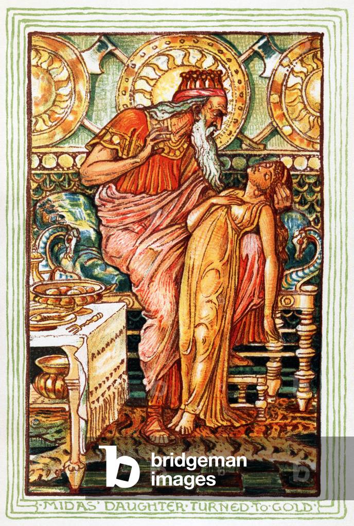 Greece: King Midas' touch turns his daughter to gold.