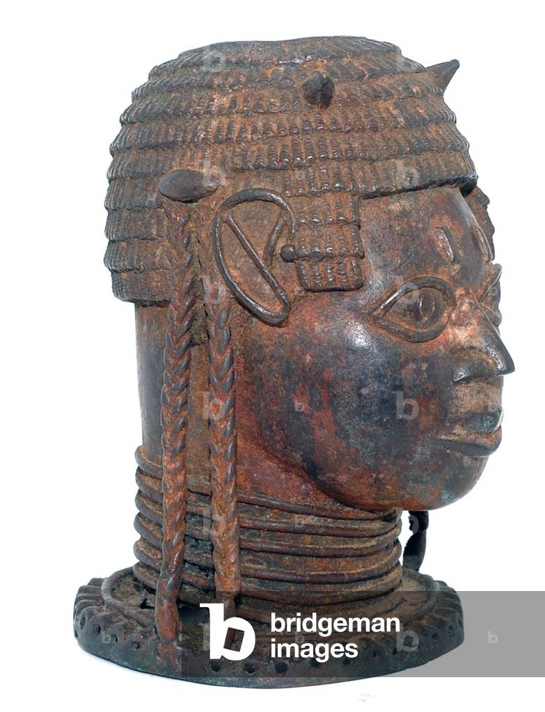 Nigeria: Bronze head of a queen, Benin Kingdom, 16th-18th centuries.