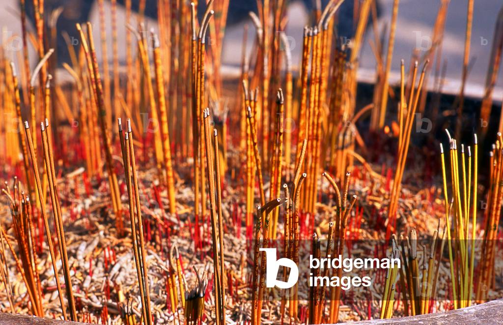 China: Incense, Liurong Si (Temple of the Six Banyan Trees), Guangzhou, Guangdong Province