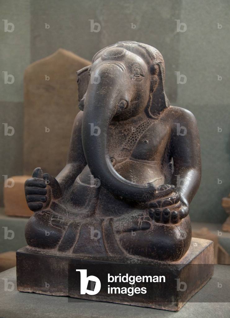 Vietnam: Cham sandstone figure of the Hindu god Ganesh (Ganesa), 7th - 8th century, Cham Museum, Danang