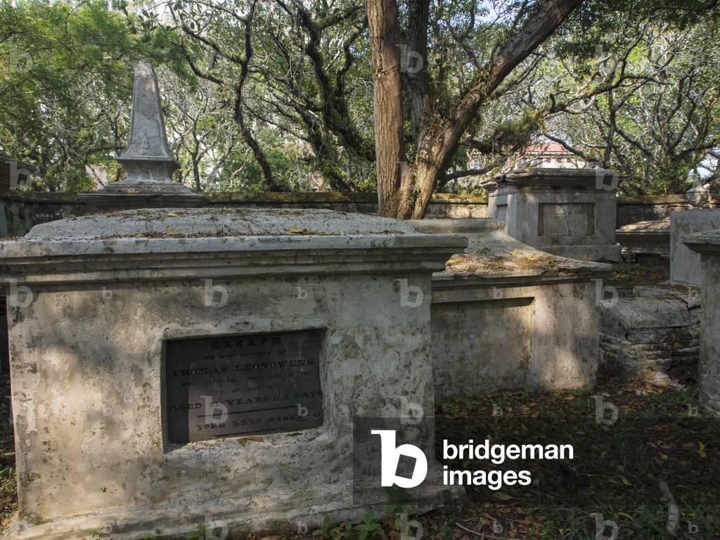 Malaysia: Tomb of Thomas Leonowens (1828 - 1859), husband of Anna Leonowens (governess to the Siamese King Rama IV), Protestant Cemetery, Georgetown, Penang