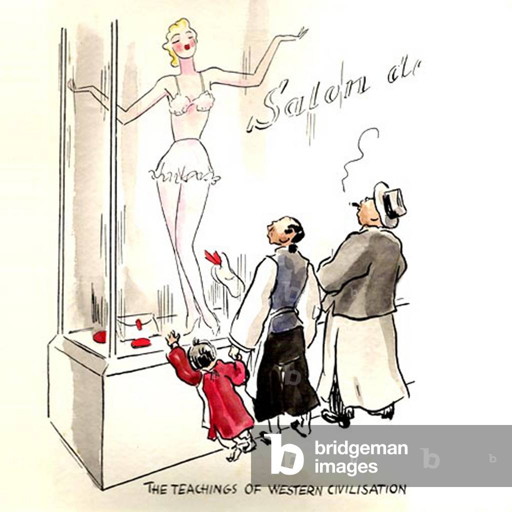 China: A cartoon by  Friedrich Schiff from the 'Old Shanghai' of the 1930s.