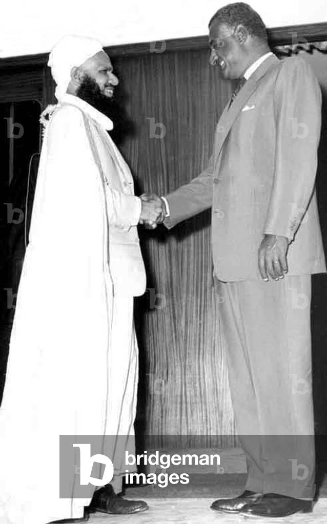 Oman: Imam Ghalib Ali Al Hinai with Gamal Abdel Nasser in Alexandria, Egypt, 1959