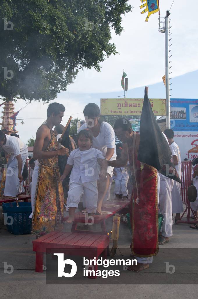 Thailand: The 'Crossing the Bridge' ceremony at San Chao Bang Niew (Chinese Taoist temple), Phuket Vegetarian Festival