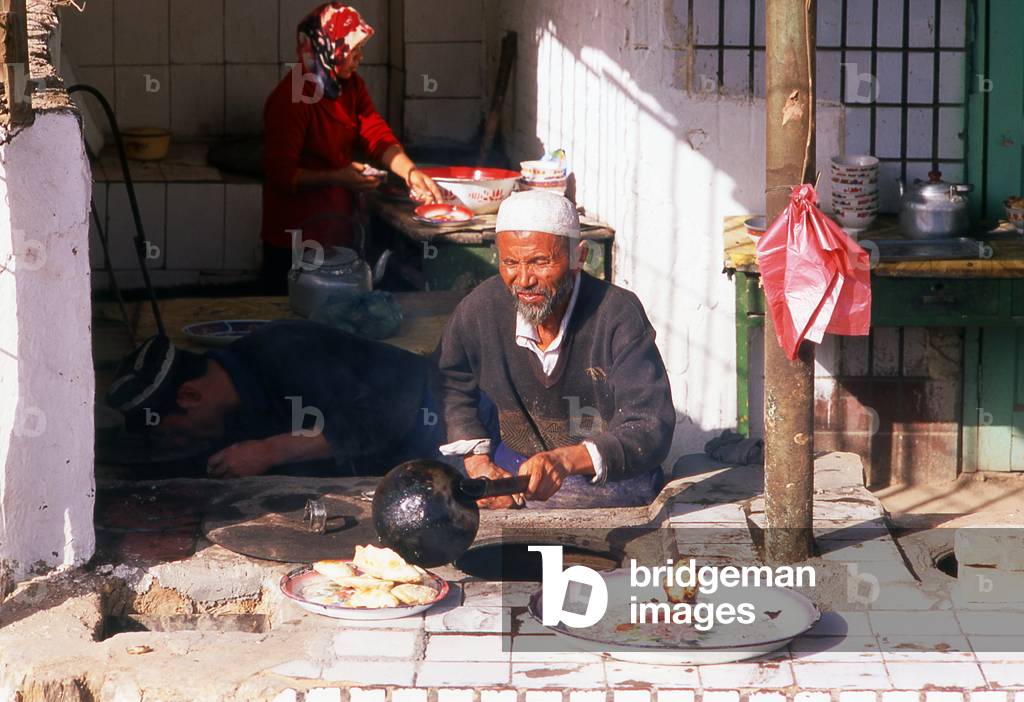 China: Making samsa (samosa), Old Kuqa, Xinjiang Province