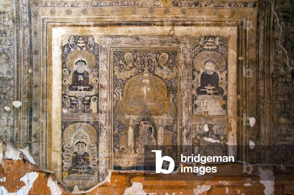 Burma / Myanmar: Buddha fresco at the Khay Min Gha Temple (12th century), Bagan (Pagan) Ancient City