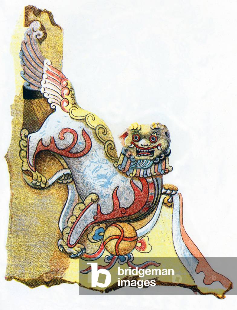 Vietnam: Lion used in ornamentation, Forbidden City, Hue, c.1930.