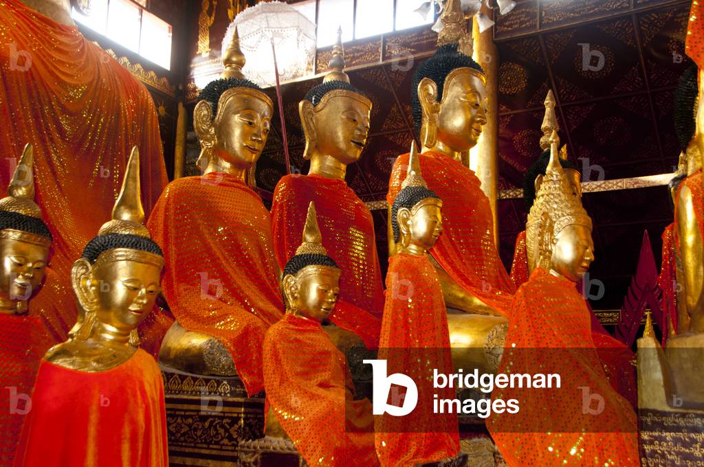 Burma / Myanmar: Buddha statues at 19th century Wat Par Lyeng, Kyaing Tong (Kengtung), Shan State. Photographed 2015