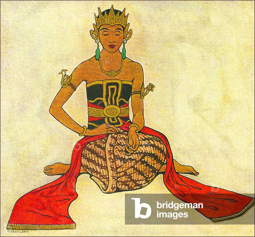Indonesia: Javanese classical dancer (c.1925) by Tyra Kleen (1874-1951)