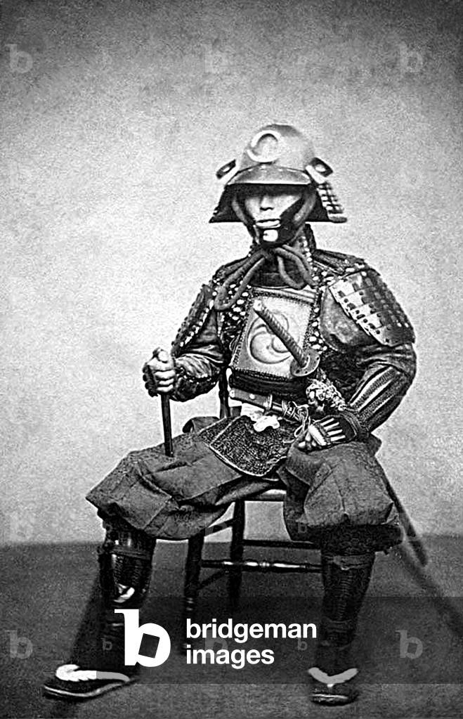Japan: Portrait of a samurai by Japanese photographer Ueno Hikoma (1838-1904) c. 1860s-1870s