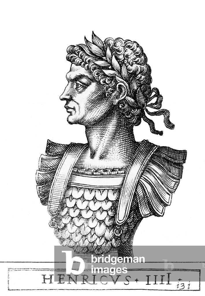 Germany: Henry IV (1050-1106), 18th Holy Roman emperor, 1583 (engraving)