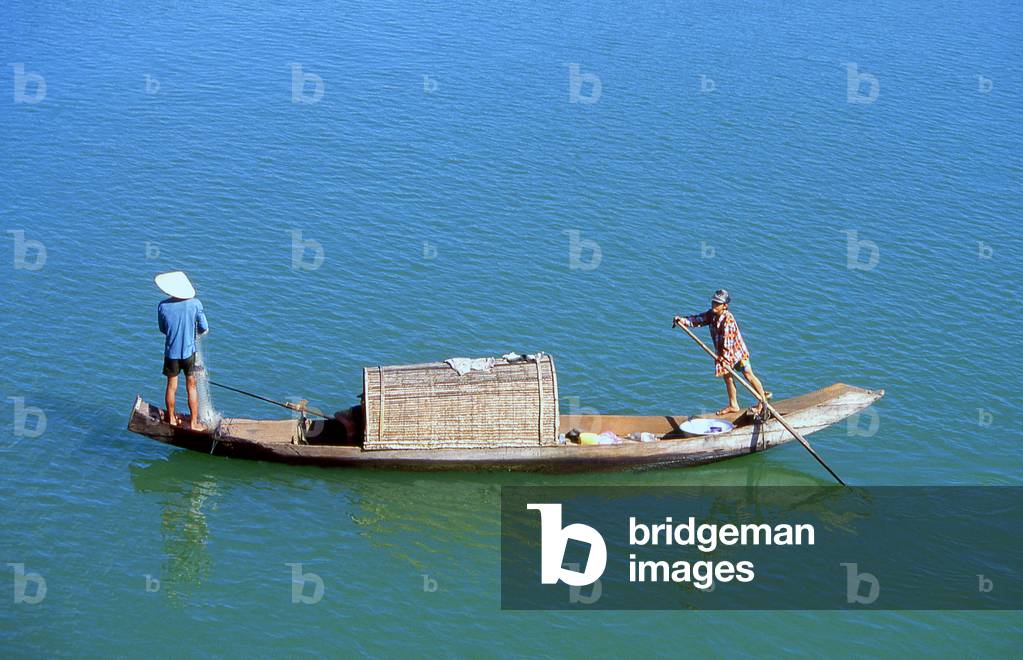 Vietnam: A small boat on the Song Huong or Perfume River, Hue