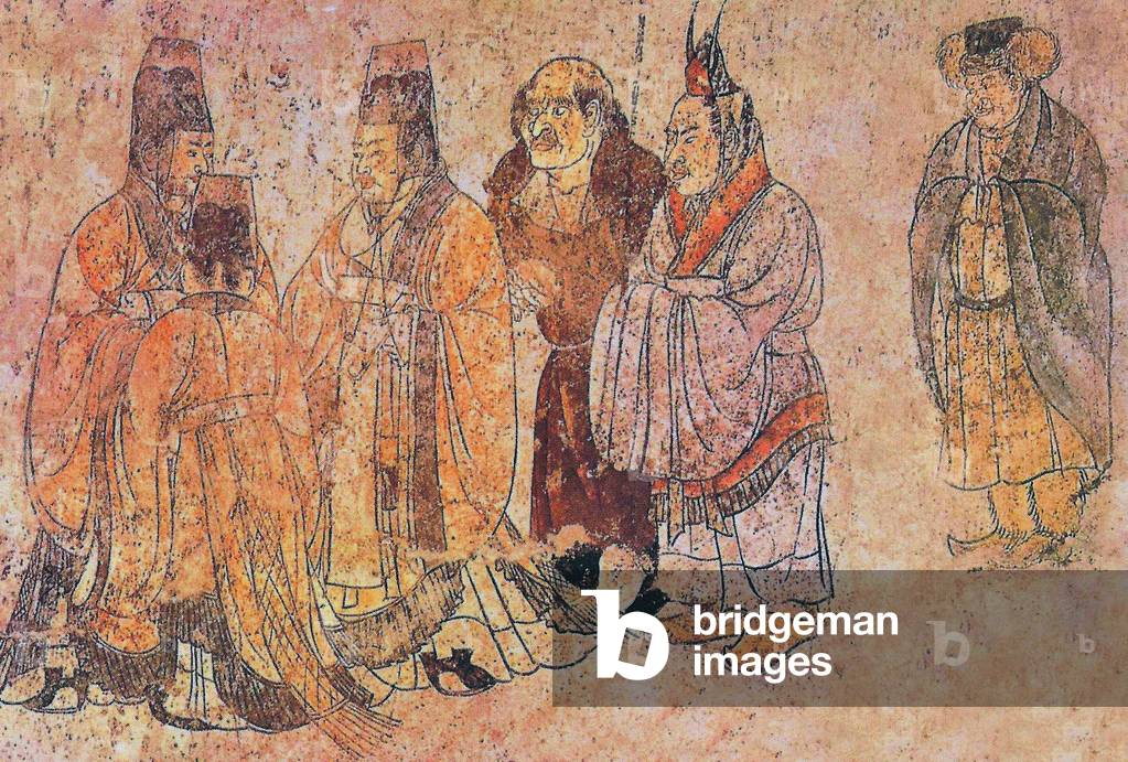 Foreign Ambassadors at the Tang Court, Mural from Li Xian's Tomb (wall painting)