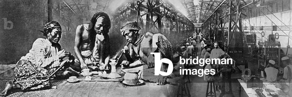 Indonesia: Javanese opium smokers in Jakarta in 1925 and the Jalan Salemba Opium Factory.