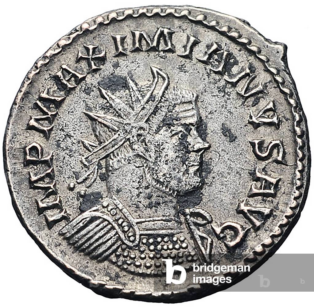 Italy: Coin of Maximian (250-310), 52nd Roman emperor, 3rd century CE