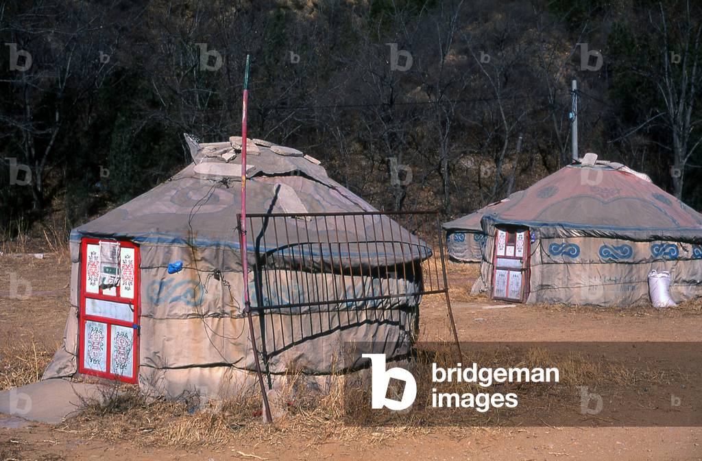 China: Yurts next to the Great Wall near Badaling, north of Beijing