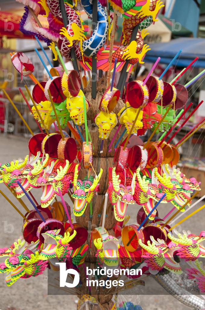 Thailand: Rattles for sale outside San Chao Bang Niew (Chinese Taoist temple), Phuket Vegetarian Festival
