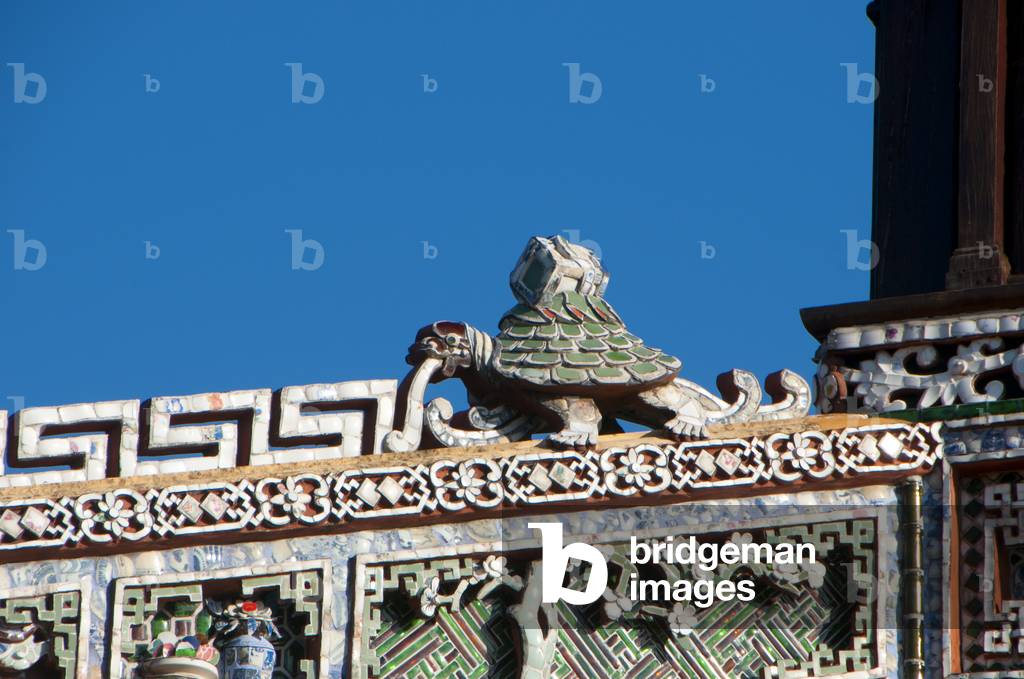 Vietnam: Turtle on the roof of the Royal Library within the Purple Forbidden City, The Imperial City, The Citadel, Hue