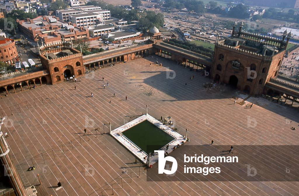 India: The giant courtyard of the Jama Masjid, India's largest mosque, Old Delhi