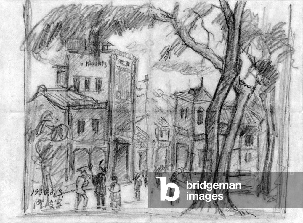 China / Taiwan: 'Hangzhou', drawing on paper, Chen Cheng-po / Chen Chengbo (1895-1947), 1934