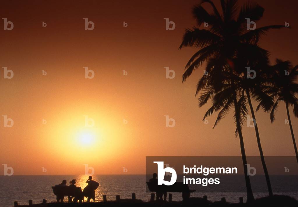 India: Sunset at Vagator Beach, Goa