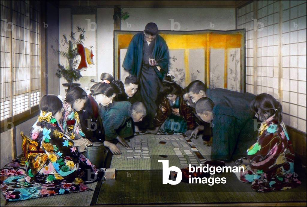 Japan: A game of chance in Old Japan, c.1916
