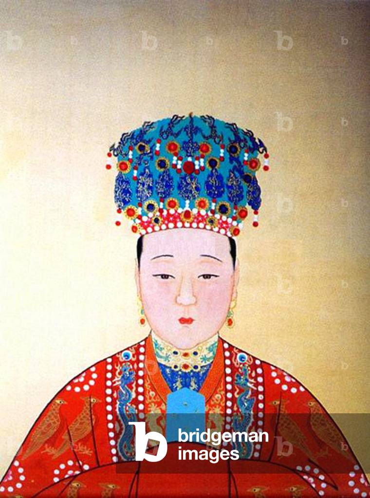 China: Empress Xiaoduanxian (died 1620), consort of the 14th Ming Emperor Wanli (r. 1572-1620).