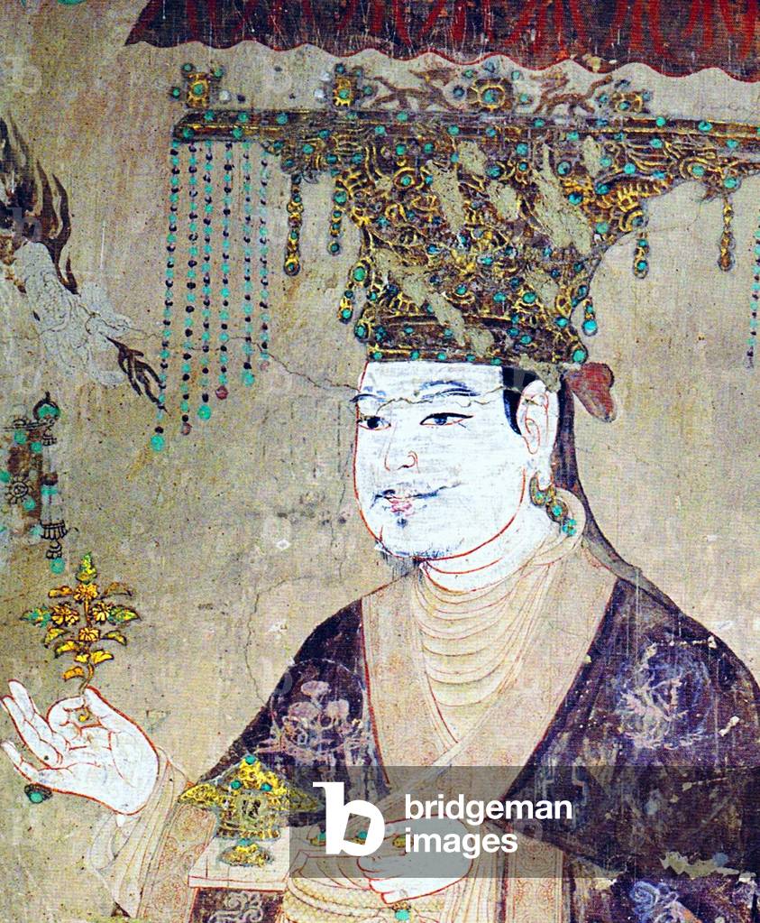 China: Mural of a Khotanese king, Mogao Caves, Dunhuang, Gansu, 10th century CE