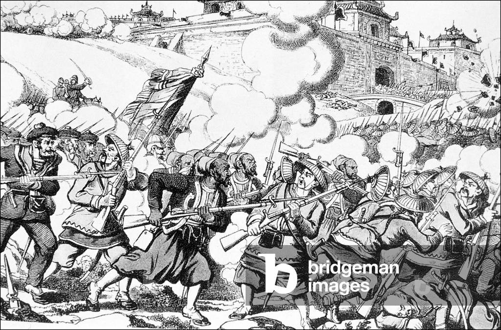 Vietnam / France: Tonkin Campaign - invading French Turcos and fusiliers-marins at Bac Ninh (1885)